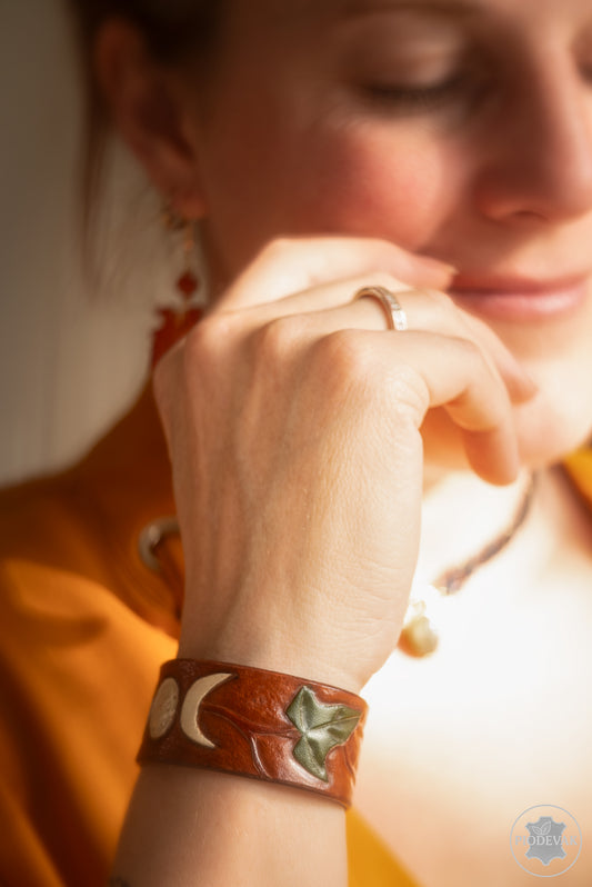 Clair de lune - Bracelet en cuir de vachette