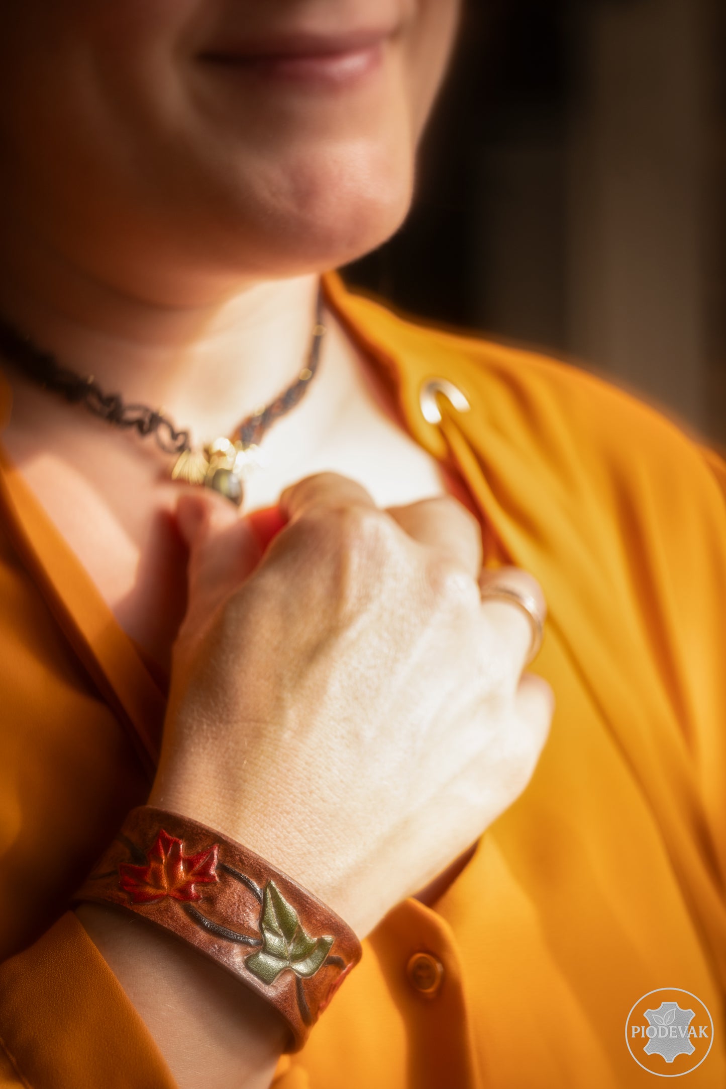 Souffle d'automne - Bracelet cuir de vachette