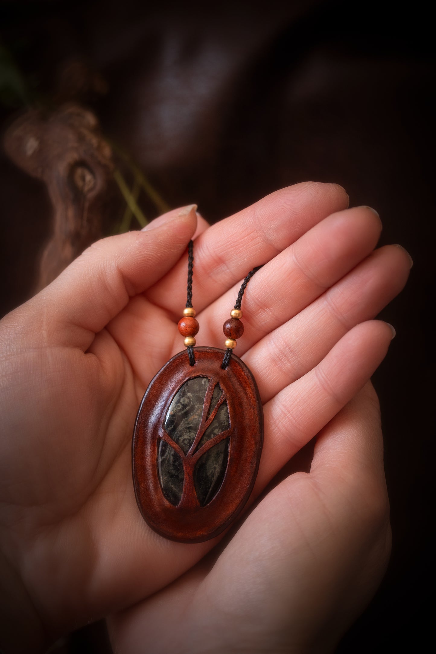 Nimüé - collier cuir Jaspe Kambaba