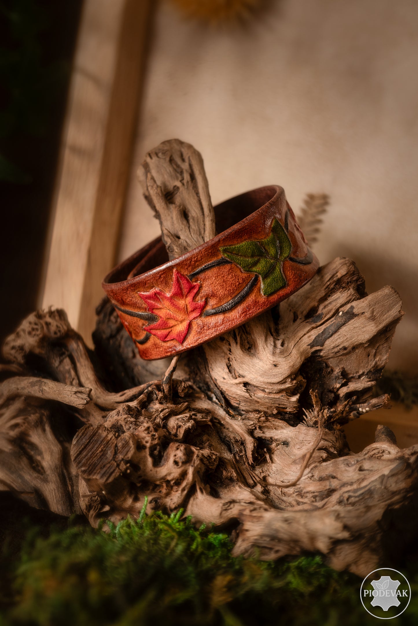 Souffle d'automne - Bracelet cuir de vachette