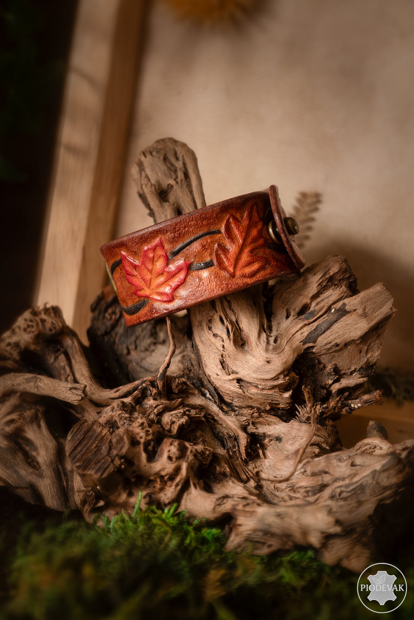 Souffle d'automne - Bracelet cuir de vachette